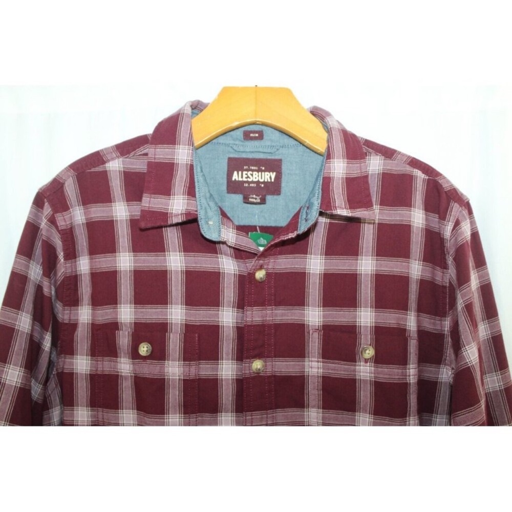 Alesbury Denali Slim Fit Plaid Button Up Shirt L NWT